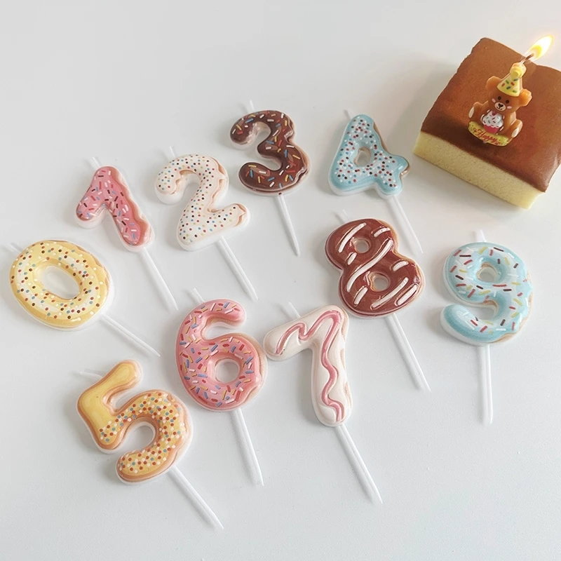 Zebra Candle Supplies - Sweet Donut Number Candle 0-9 Number