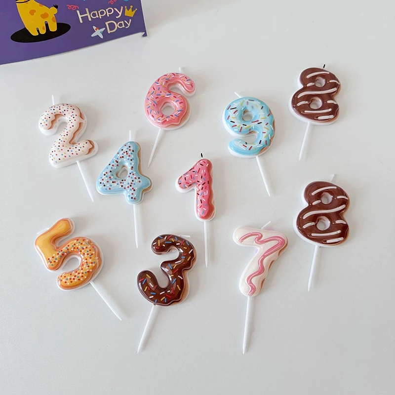 Sweet Donut Number Candle 0-9  - Zebra Candle Supplies ulasan dan harga