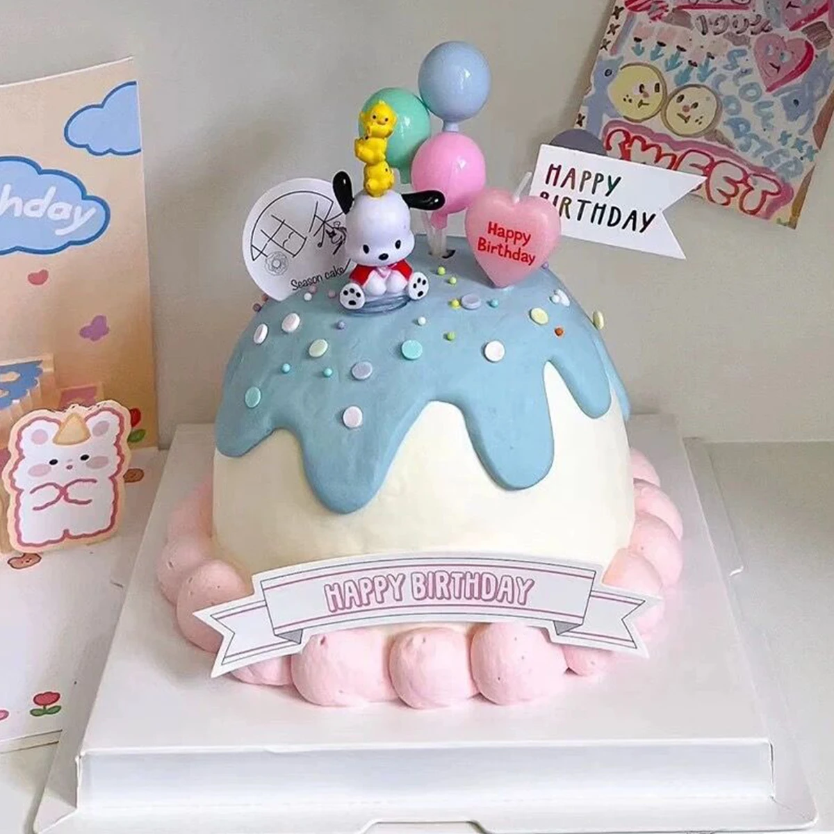 5pcs Cute Heart Shaped Birthda - Zebra Candle Supplies ulasan dan harga